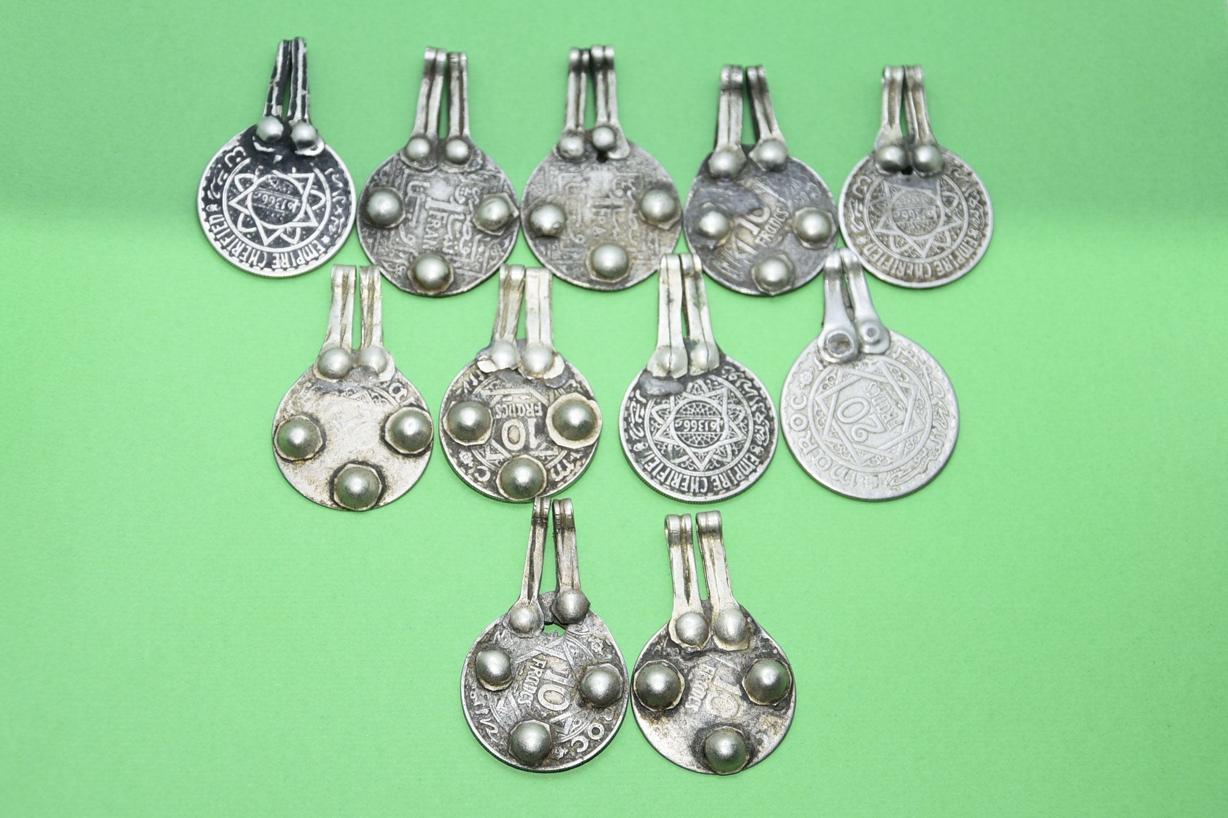 Moroccan Silver Coin Pendants: Berber Jewelry Supplies - Image 2