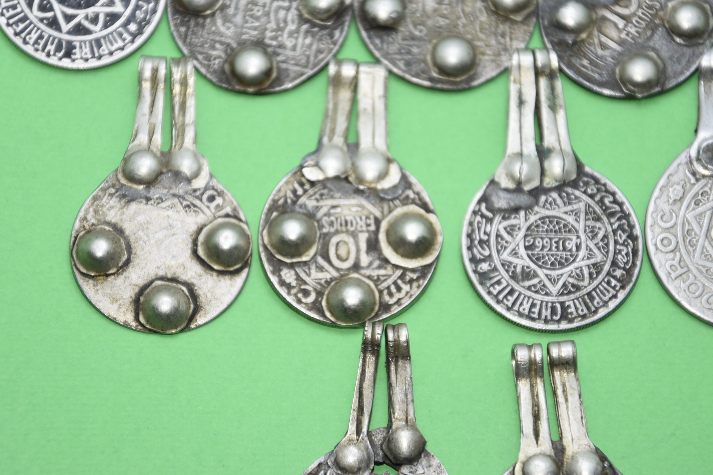 Moroccan Silver Coin Pendants: Berber Jewelry Supplies - Image 3