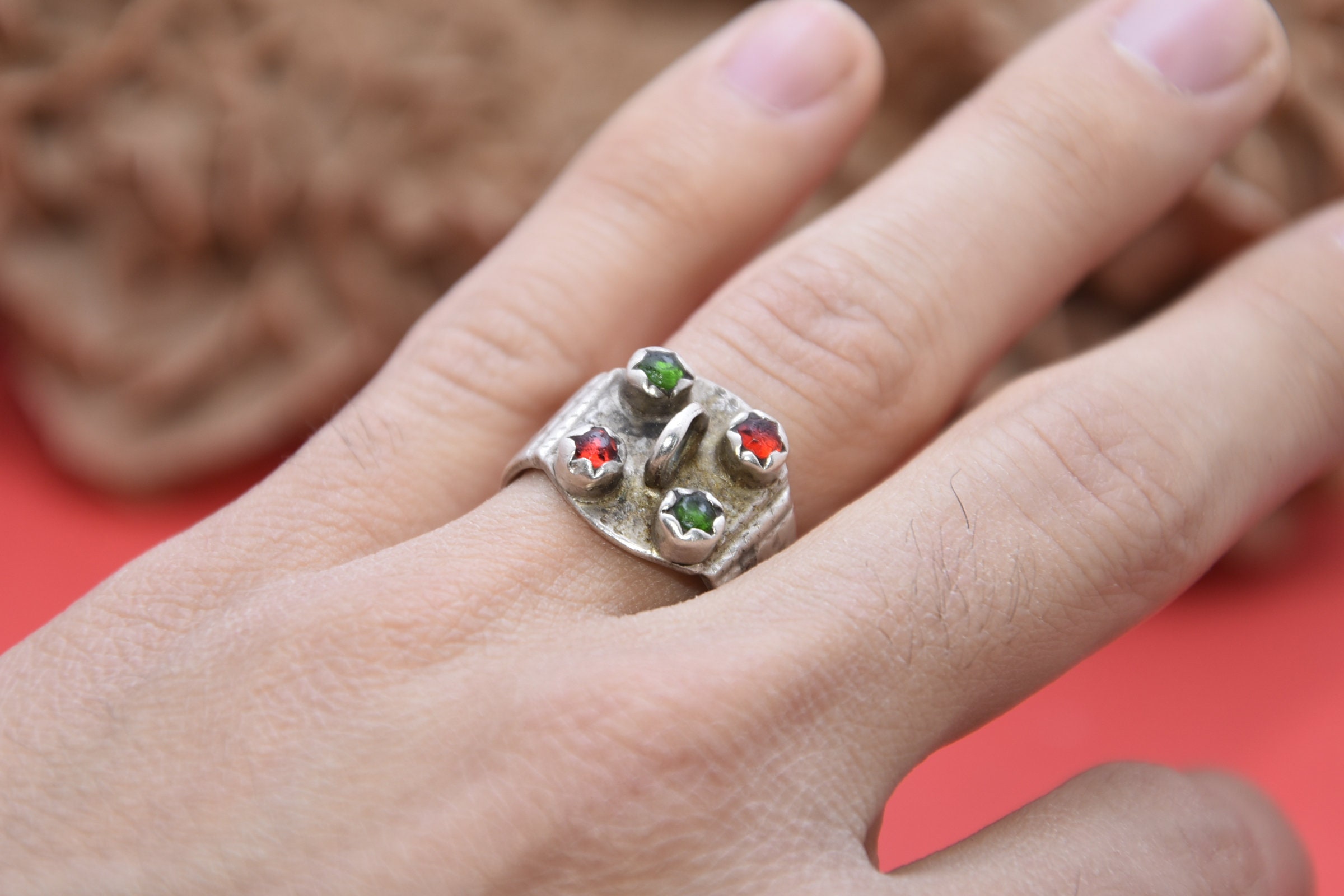 Ancien berbère bague argent du sud du Maroc - Image 3