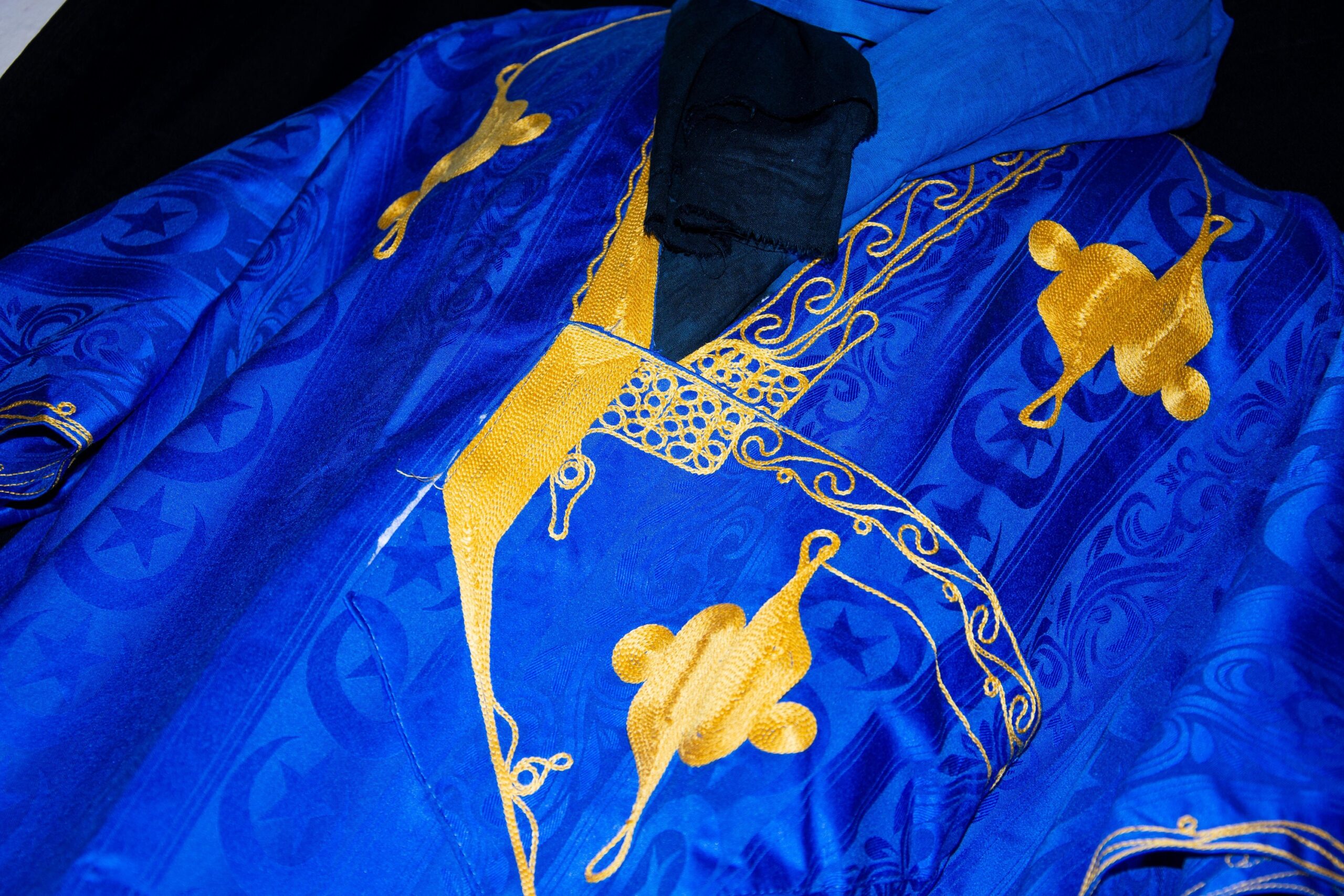 Tuareg Gandora and Scarf: Berber Djellaba Sahraoui, Blue Kaftan Mens - Image 4