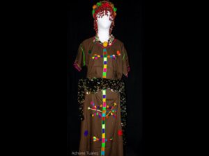 Embroidered Moroccan Berber Kaftan Dress with Necklace, Belt & Head Ornament