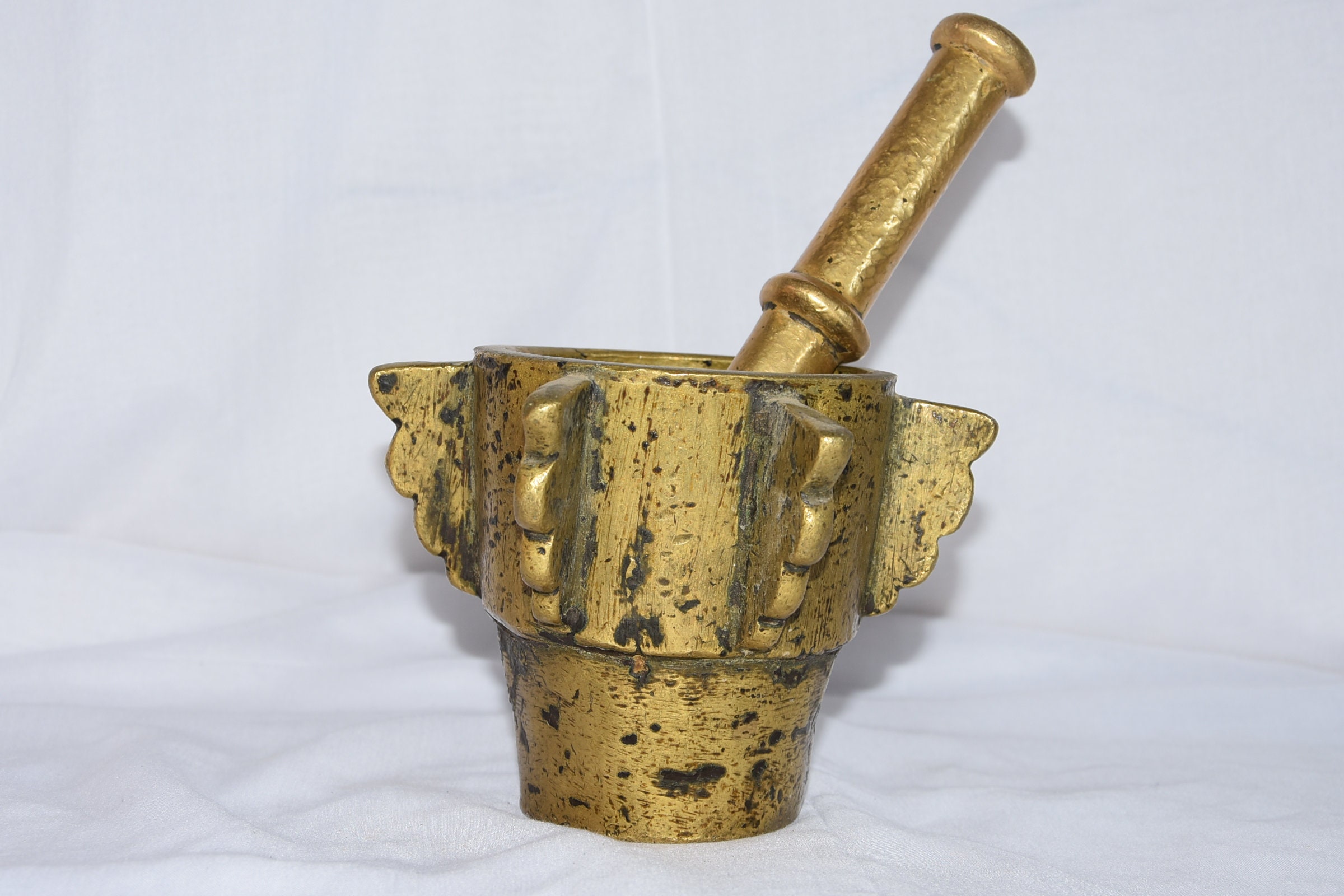 Antique Tuareg Brass Mortar: Berber Mehraz, Morocco - Image 2