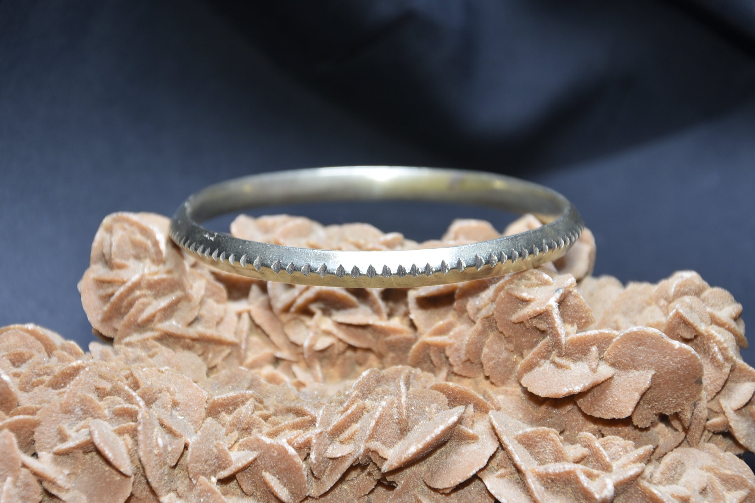 Bijoux marocain, Sahara/Touareg argent ancien granulé bangle, Berber Bracelet handmade - Image 4