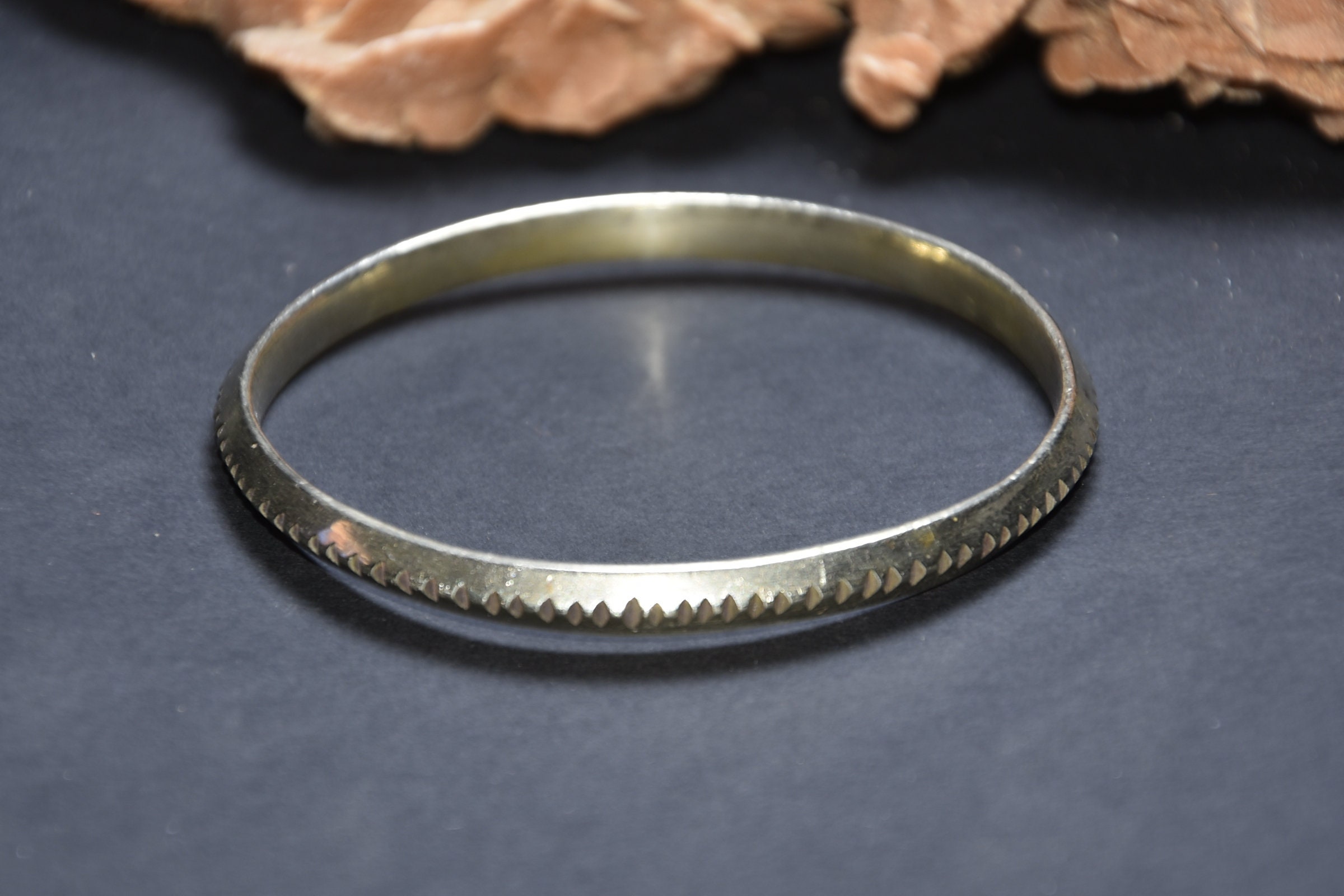 Bijoux marocain, Sahara/Touareg argent ancien granulé bangle, Berber Bracelet handmade - Image 7