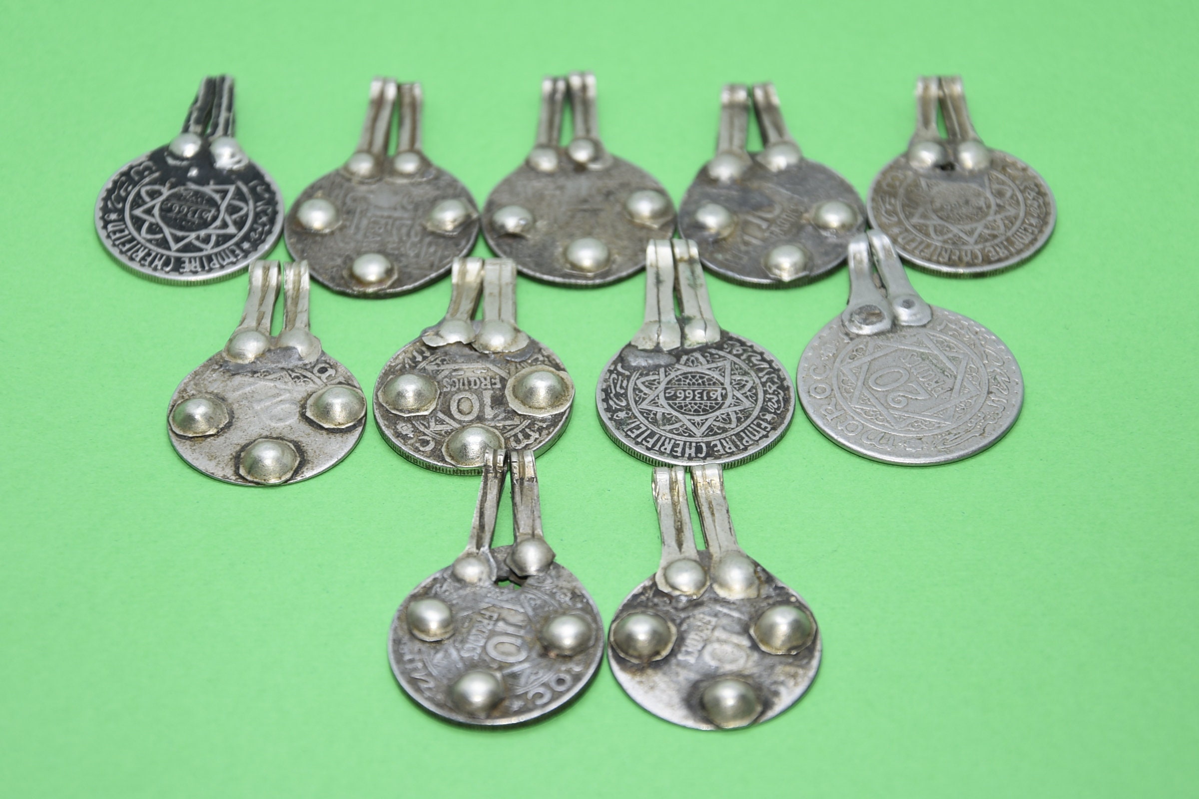 Moroccan Silver Coin Pendants: Berber Jewelry Supplies