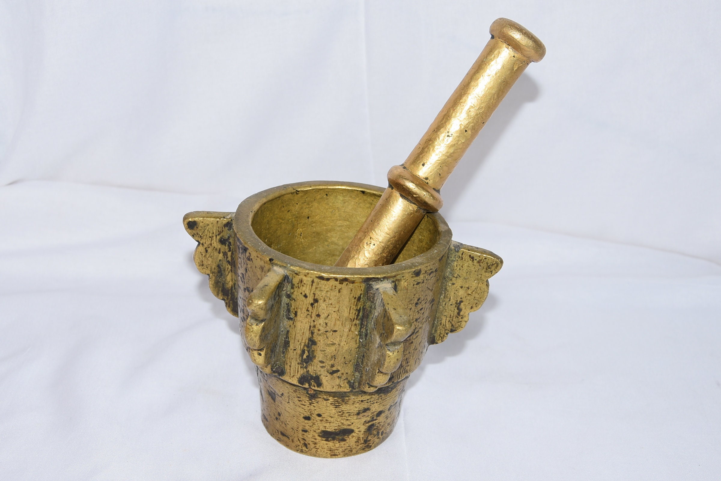 Antique Tuareg Brass Mortar: Berber Mehraz, Morocco