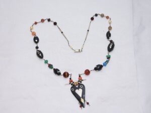 Vintage Ebony Wood Necklace: Mauritania Silver Ethnic Jewelry