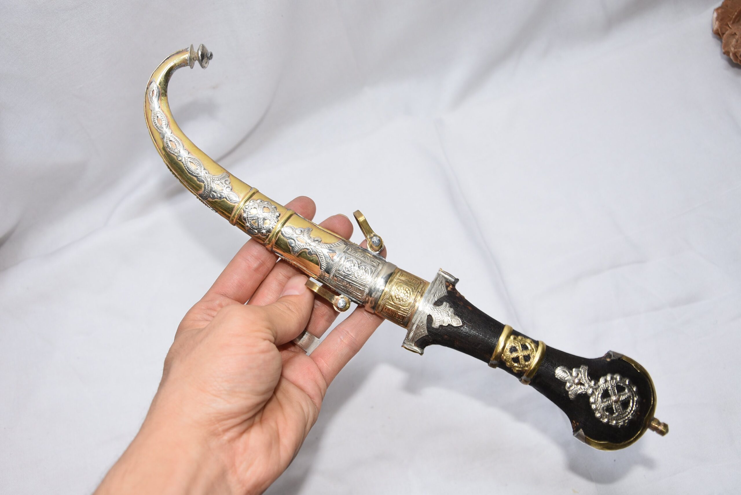poignards marocains couteau Lame faite à la main, Dague décorative, Décor de poignard fait jambiya Berber - Image 9