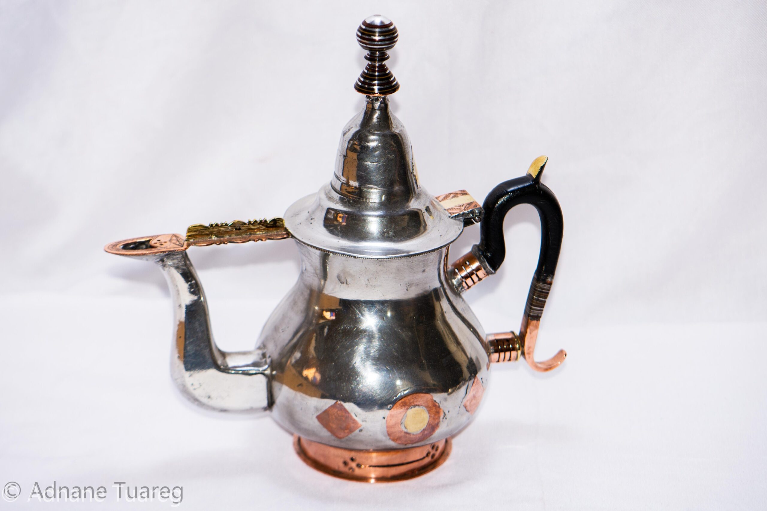 Antique Tuareg Pewter Teapot: Mid-Century Mauritania Decor