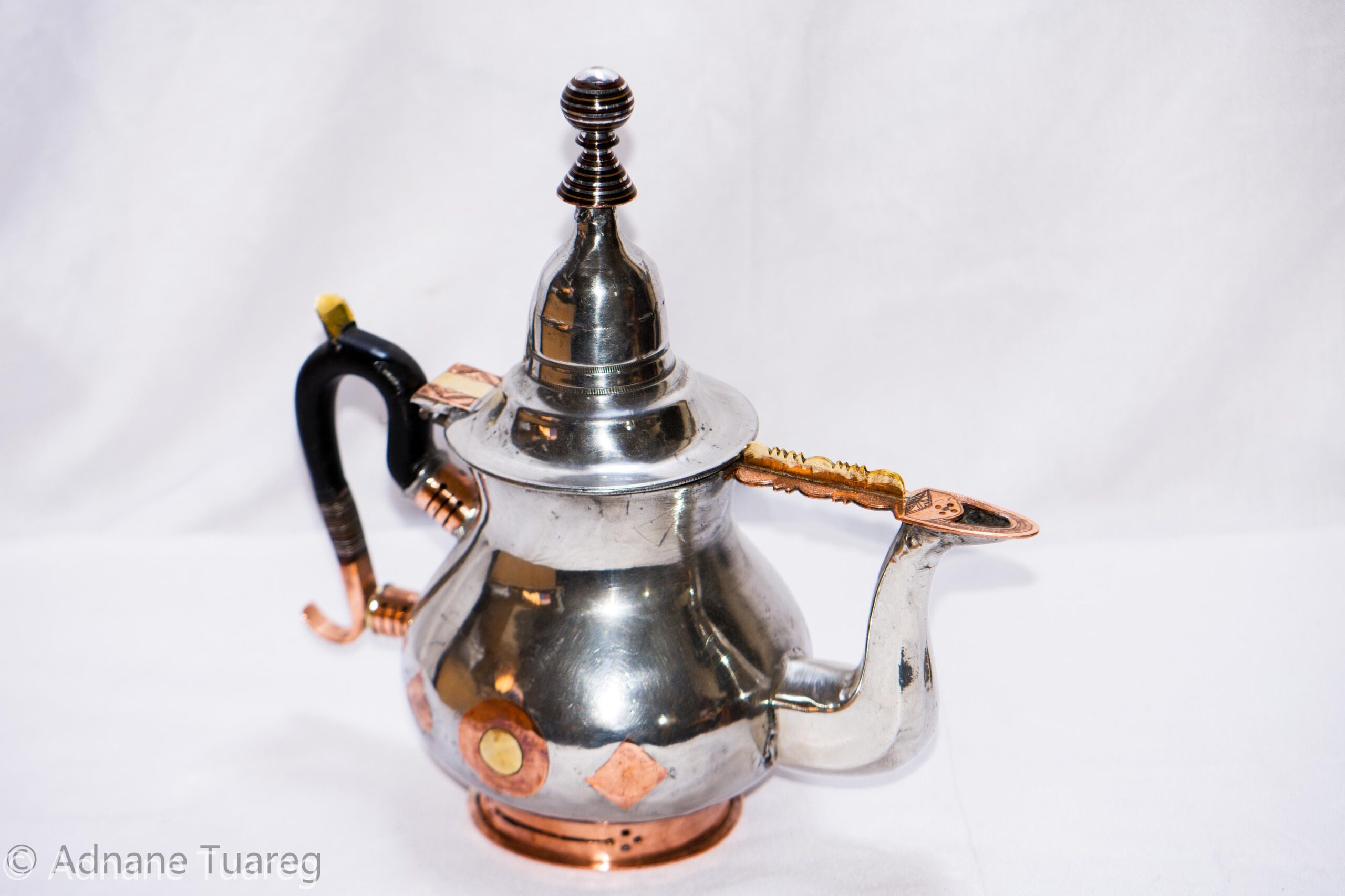 Antique Tuareg Pewter Teapot: Mid-Century Mauritania Decor - Image 3