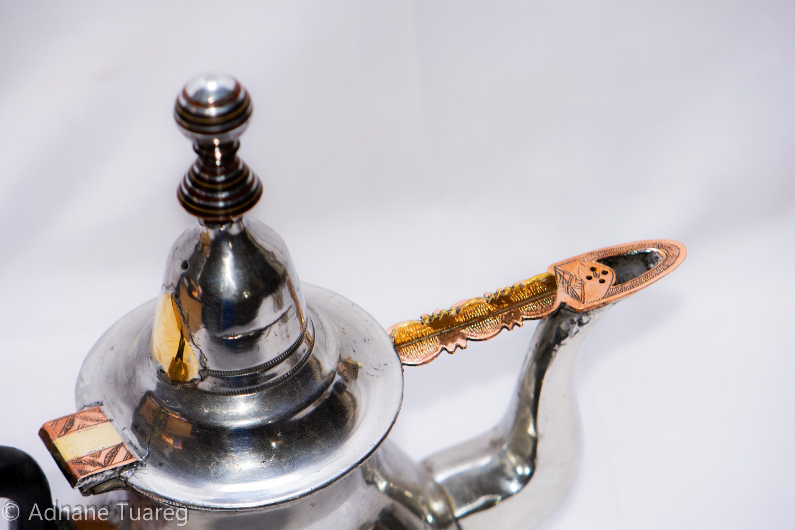 Antique Tuareg Pewter Teapot: Mid-Century Mauritania Decor - Image 4