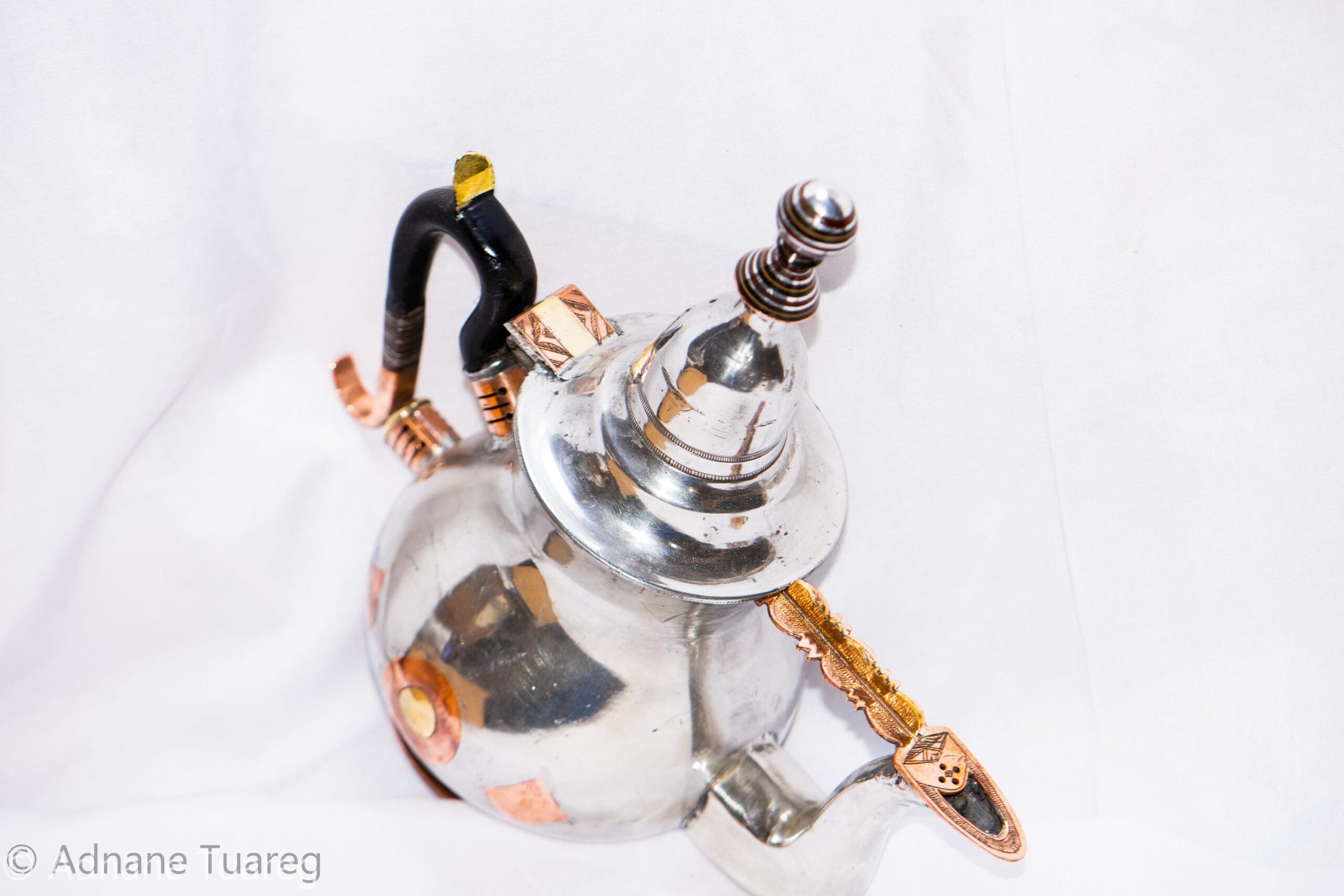 Antique Tuareg Pewter Teapot: Mid-Century Mauritania Decor - Image 5