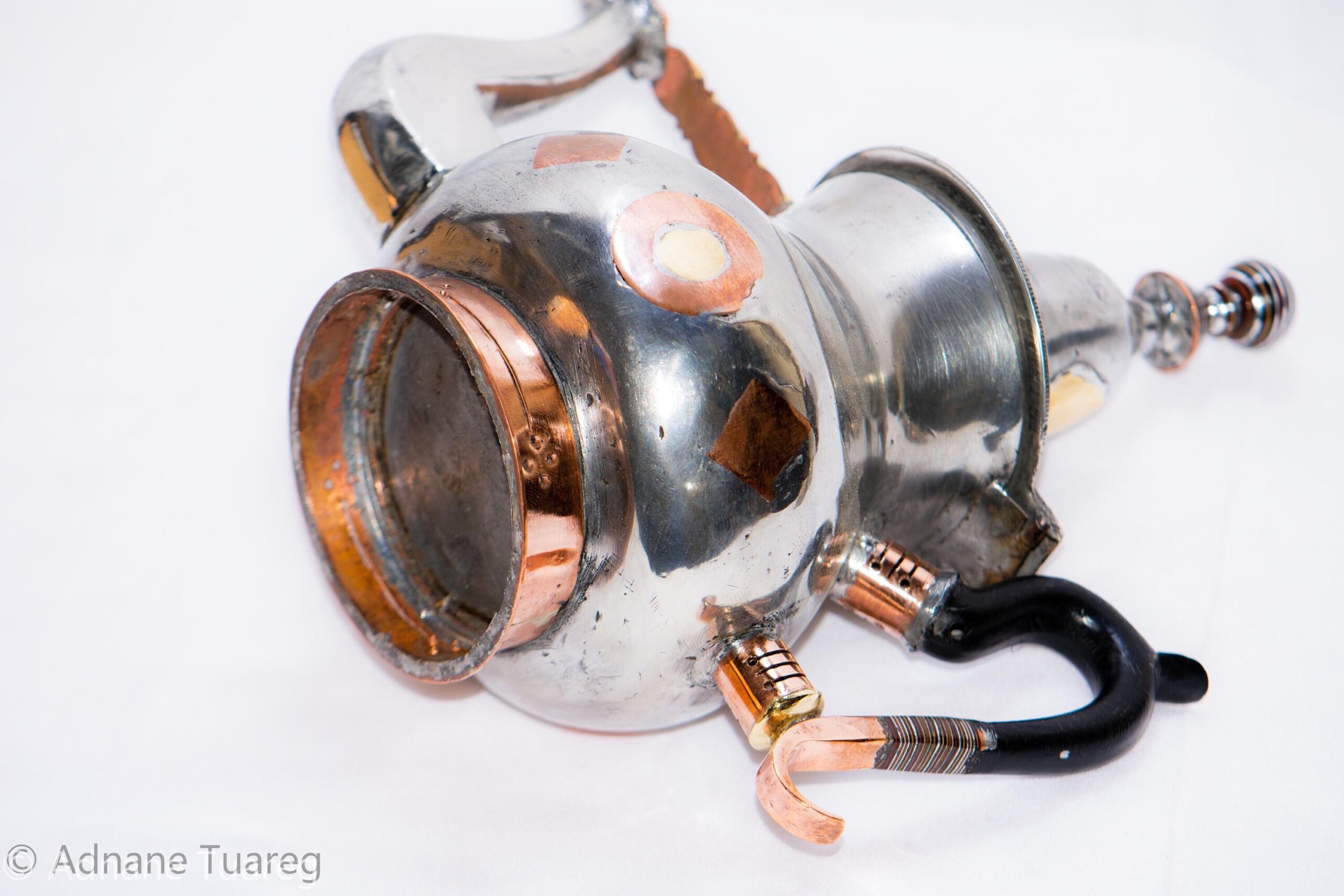 Antique Tuareg Pewter Teapot: Mid-Century Mauritania Decor - Image 10
