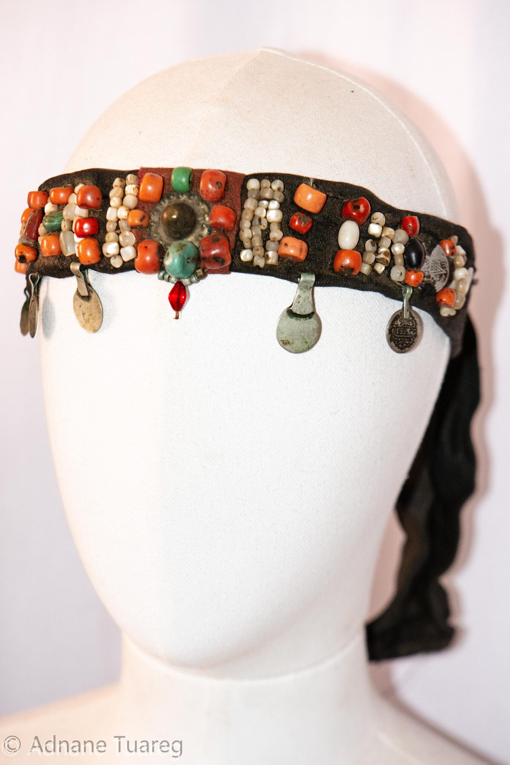 Headband Corail Antique Morocco, Authentic Head Ornament southern ZAGORA - Image 3