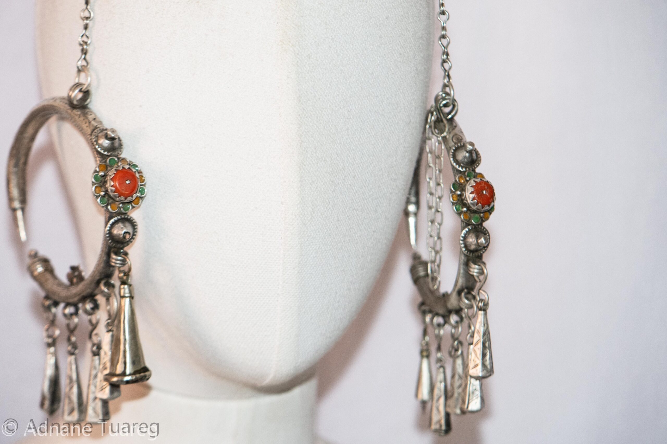Antique Earrings Morocco - Silver Old Moroccan - Image 4