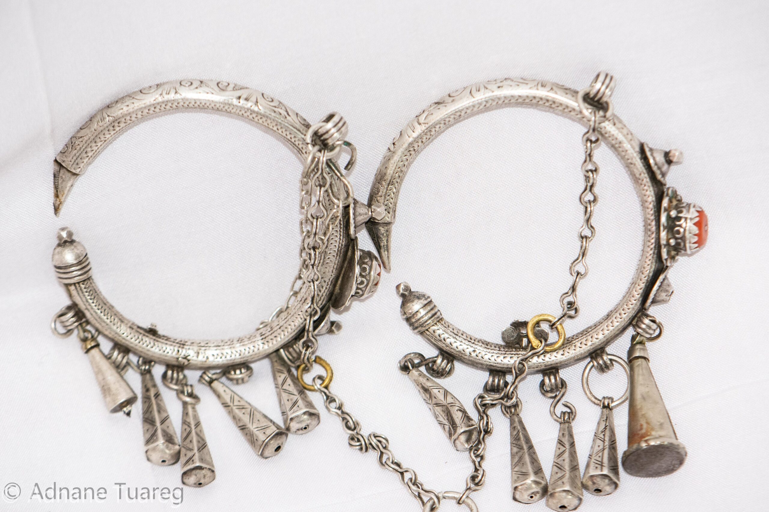 Antique Earrings Morocco - Silver Old Moroccan - Image 9