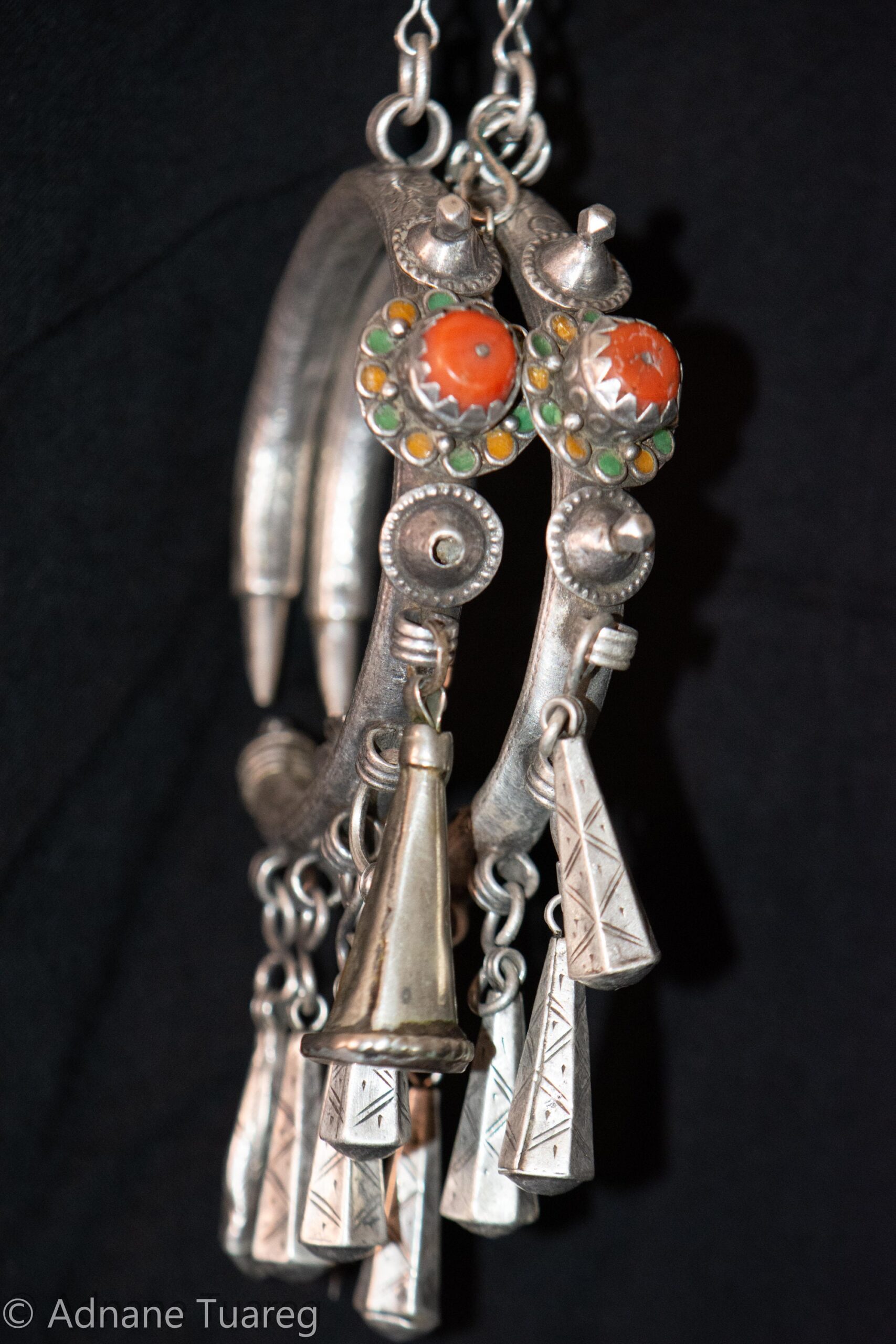 Antique Earrings Morocco - Silver Old Moroccan - Image 3