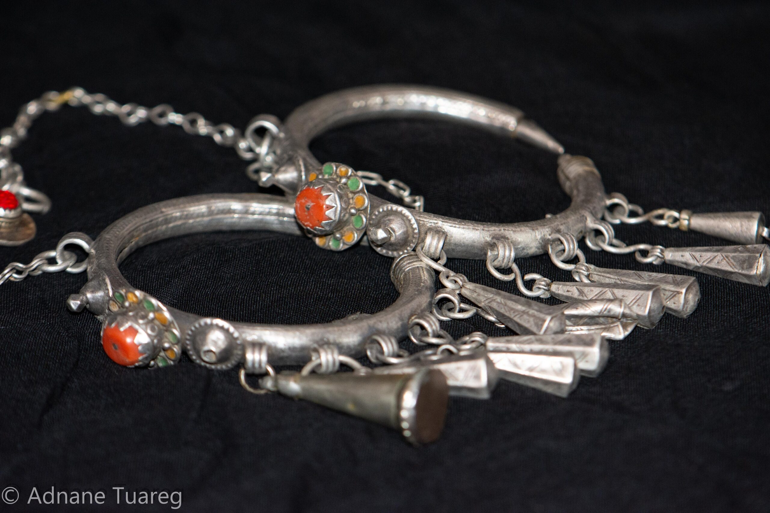 Antique Earrings Morocco - Silver Old Moroccan - Image 2