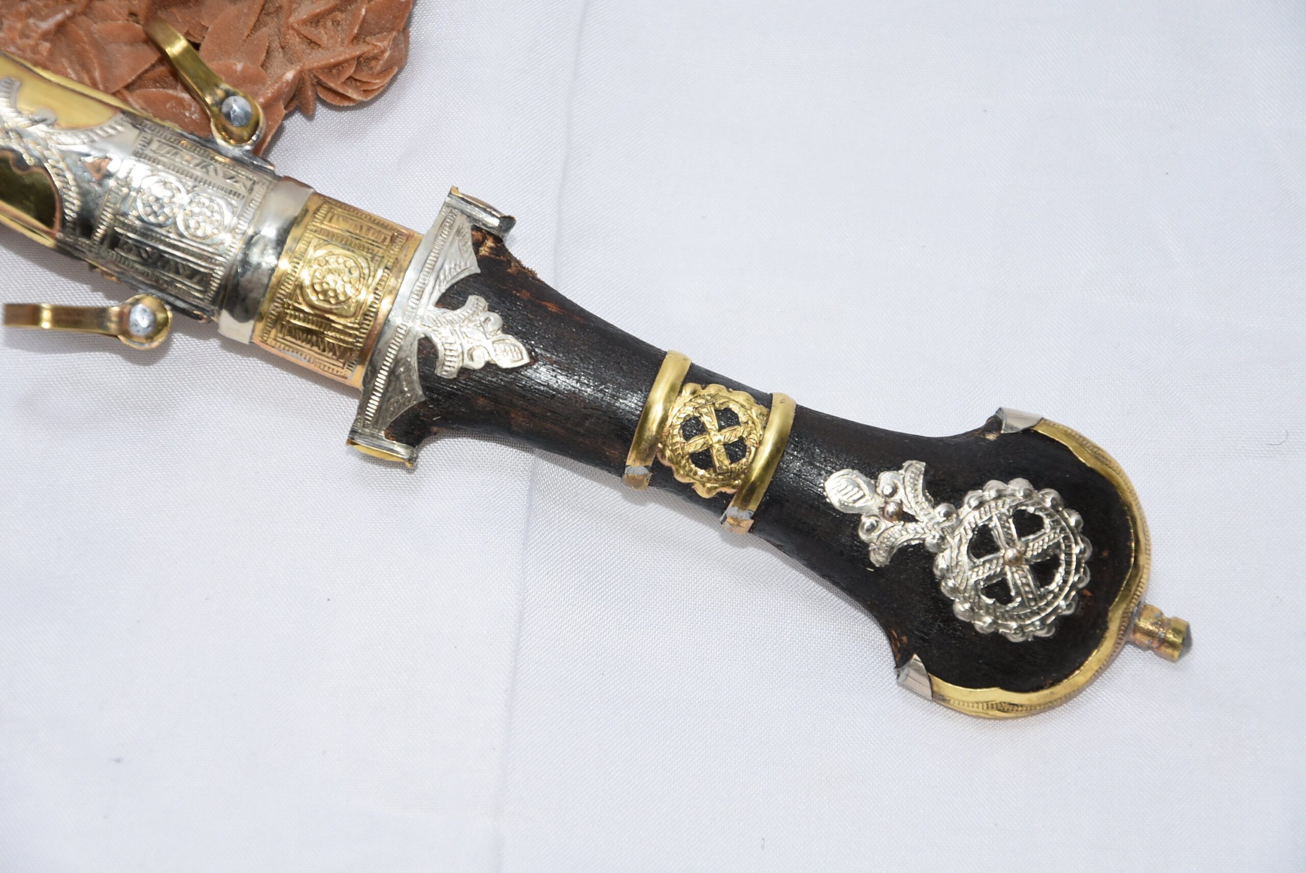 poignards marocains couteau Lame faite à la main, Dague décorative, Décor de poignard fait jambiya Berber - Image 2