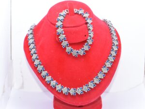 Ensemble De Luxe Femme Argent Collier Et Bracelet, Parure En Moderne