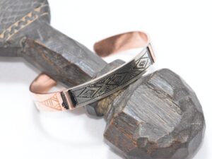 Handmade Touareg Silver Copper Bracelet: Ethnic Berber Jewelry