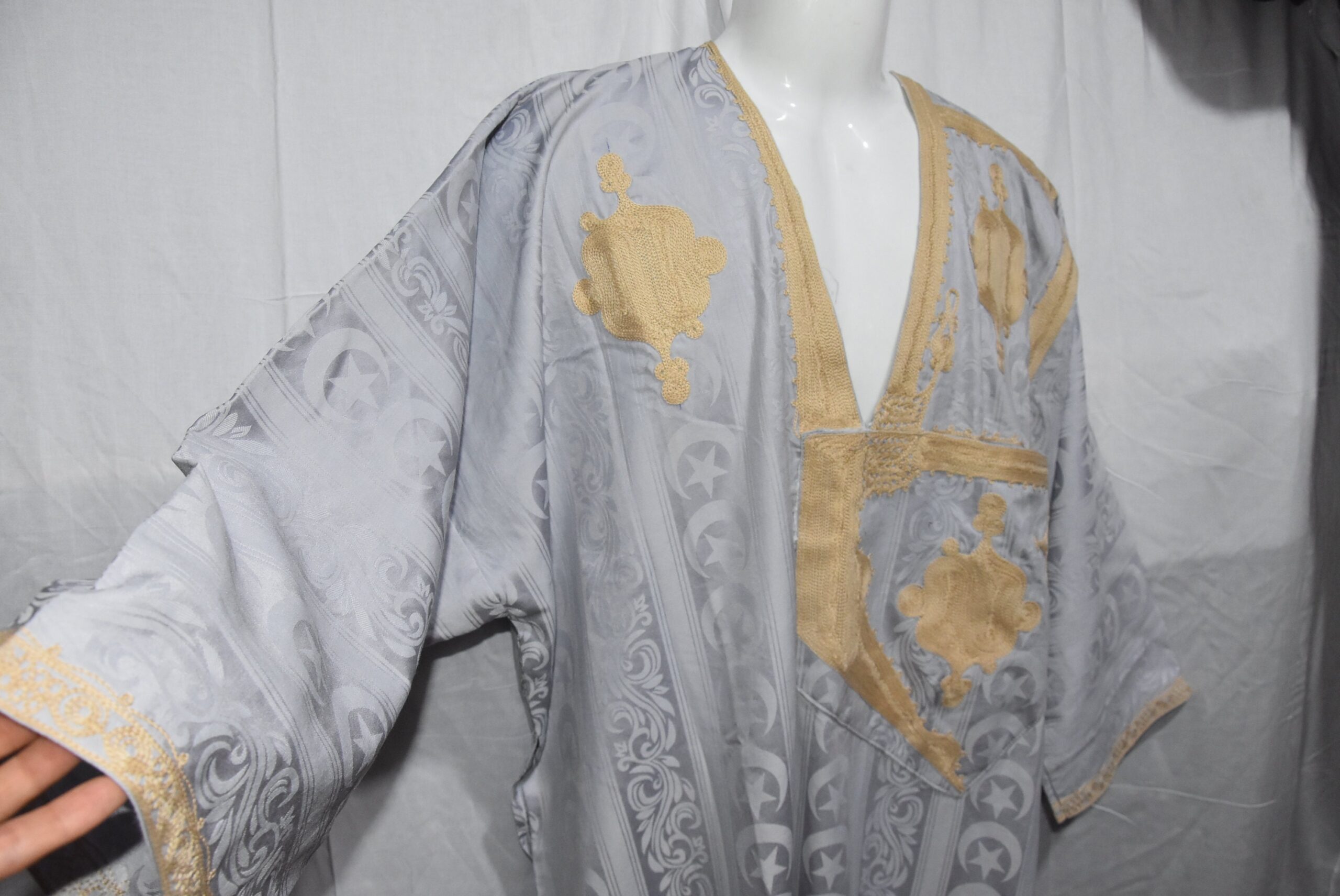 Handmade African Kaftan Tuareg Bleu Traditional Clothing Dress - Image 9