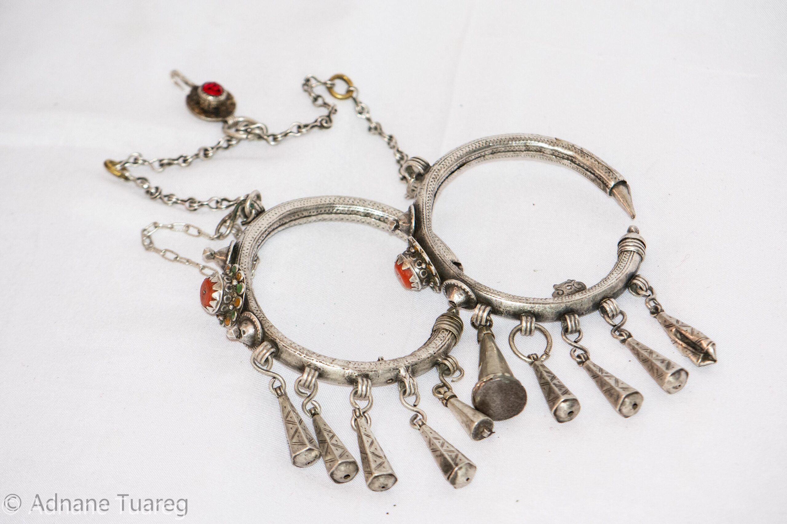 Antique Earrings Morocco - Silver Old Moroccan - Image 6