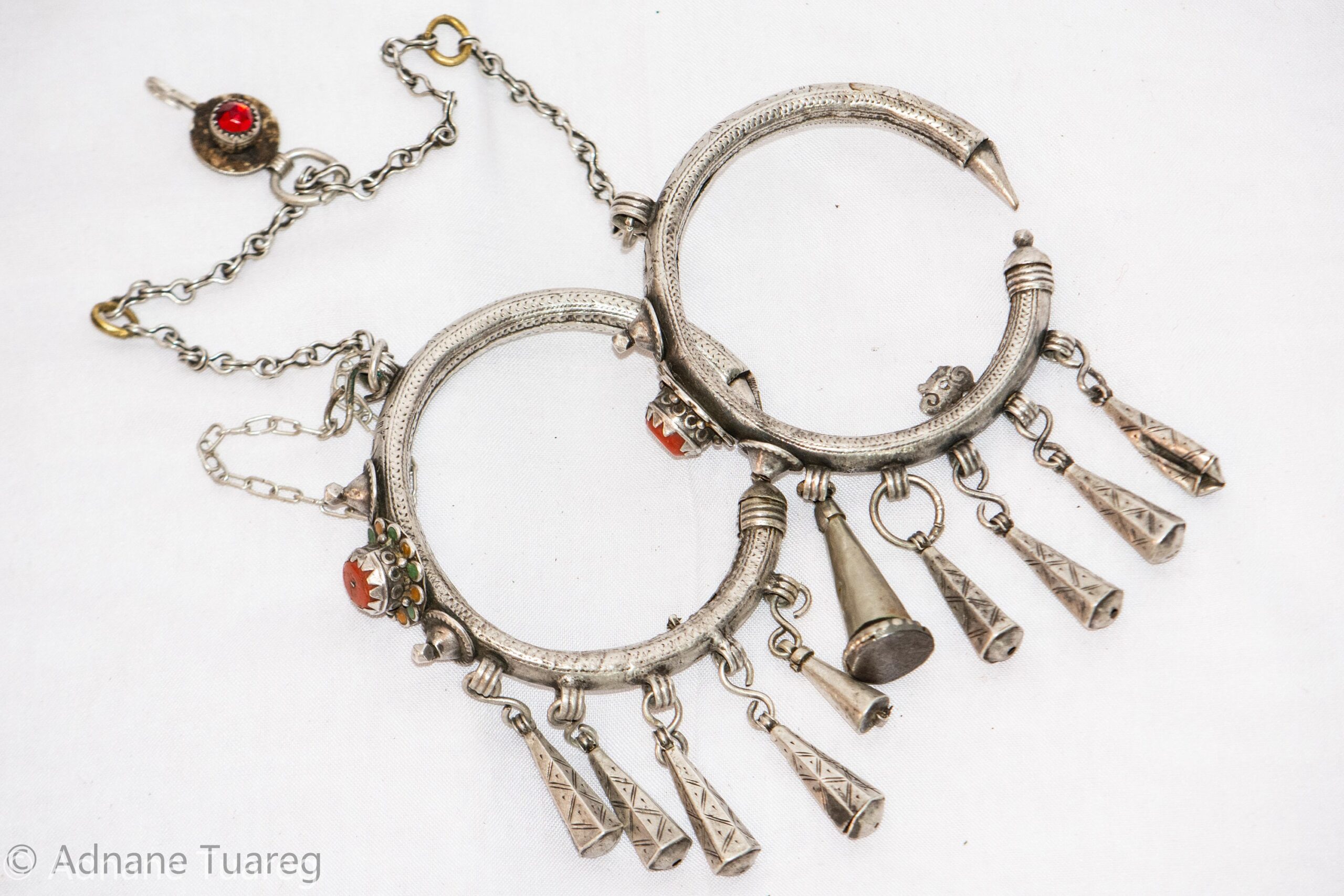 Antique Earrings Morocco - Silver Old Moroccan - Image 7