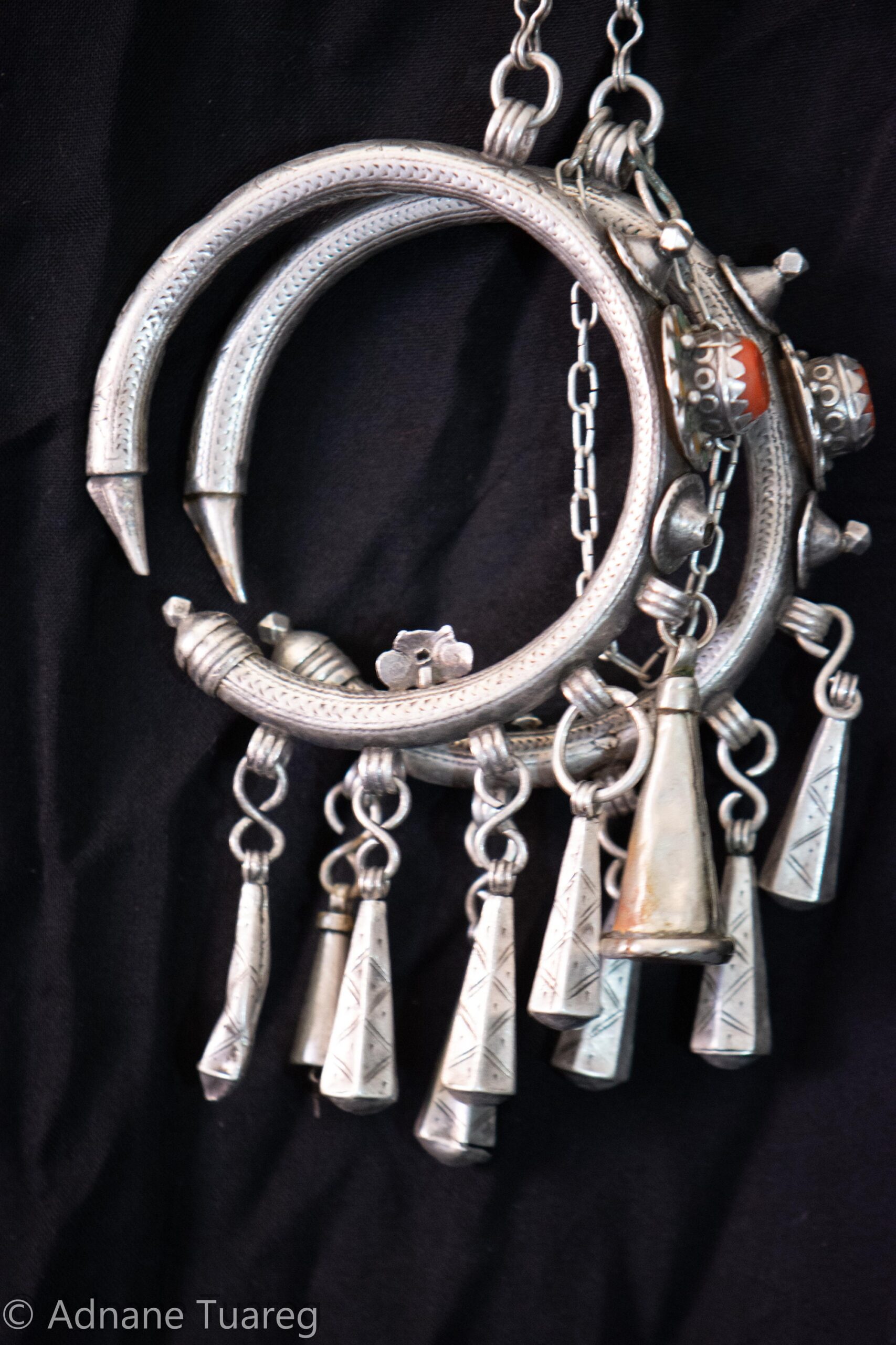 Antique Earrings Morocco - Silver Old Moroccan - Image 10