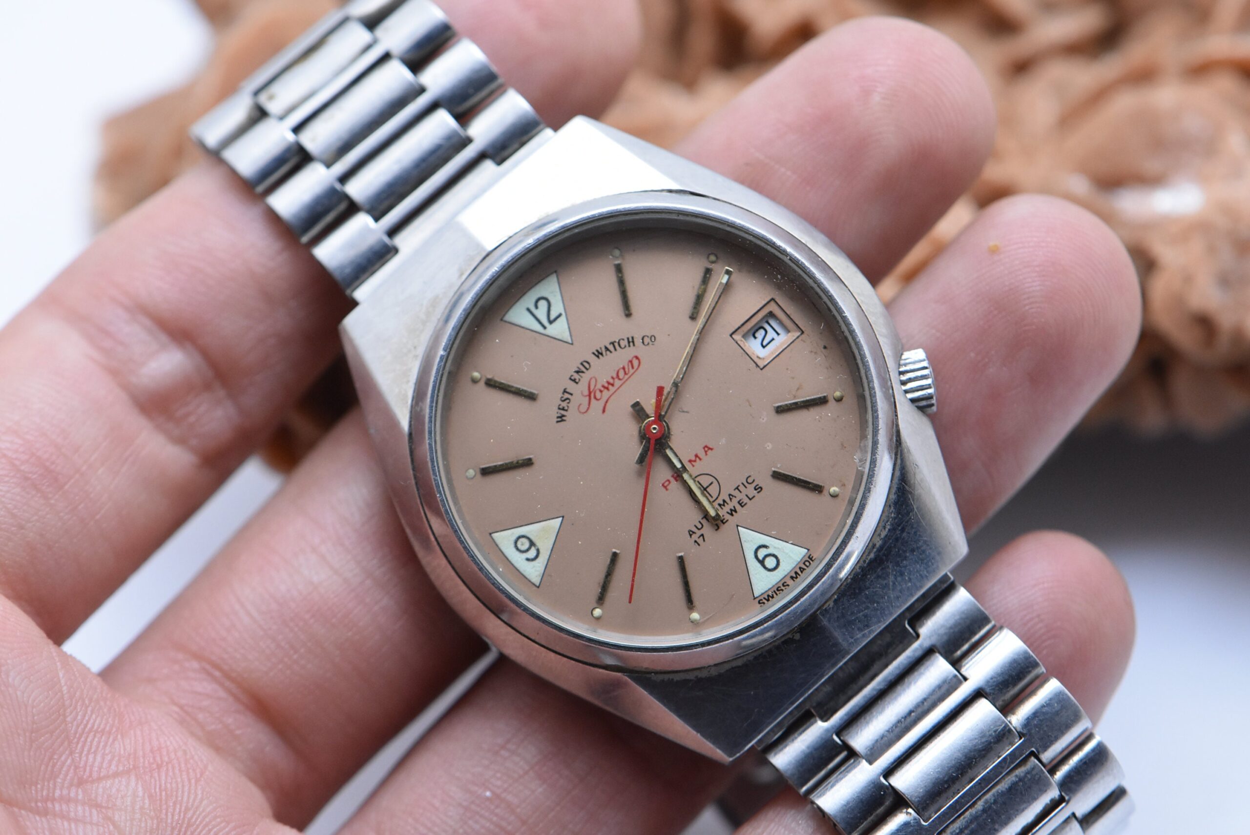 Vintage West end watch co Sowar AUTOMATIK HERREN Schweizer Armbanduhr 35 MM
