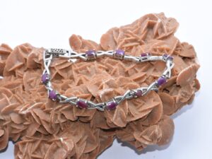 Natural Amethyst Bracelet, 925 Sterling Silver, February Birthstone