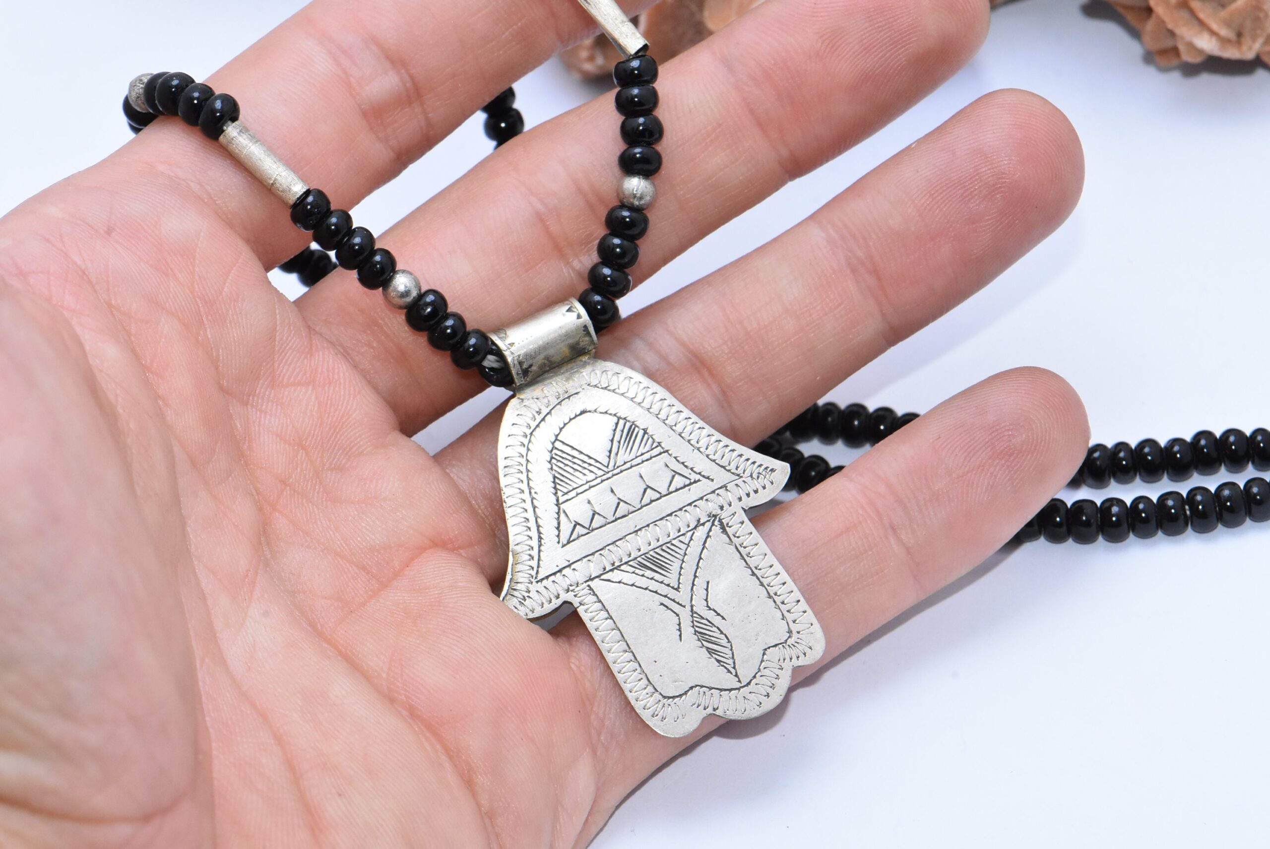 Berber Necklace Silver Hand Fatima - Image 5