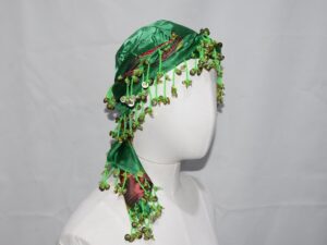 Berber Headdress: Moroccan Amazigh Head Scarf with Coin Trim
