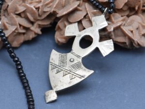 Vintage Tuareg Silver Southern Cross Pendant Necklace