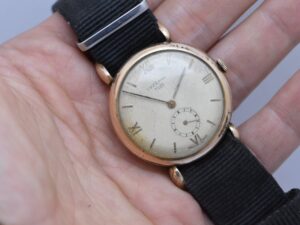 Vintage Luzerna Swiss Watch: 1950s Gold Plated Automatic Wristwatch