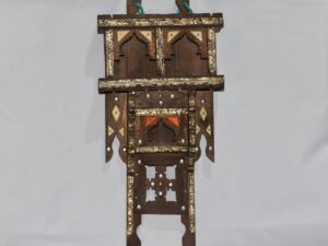 Handmade Tuareg Wood Wall Shelf: Moroccan Desert Art