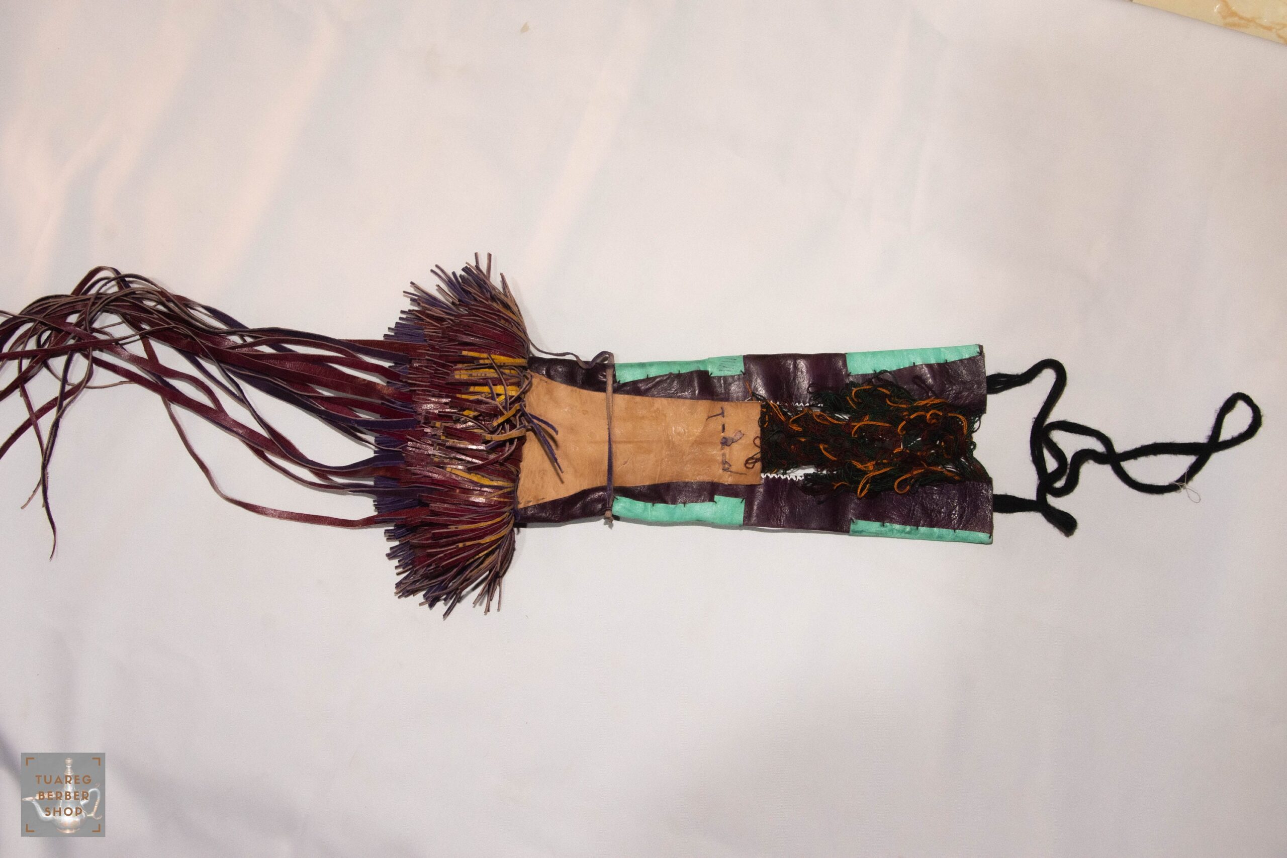 Handmade Touareg Leather Wallet: Berber Tribal Design (50cm x 14cm) - Image 4