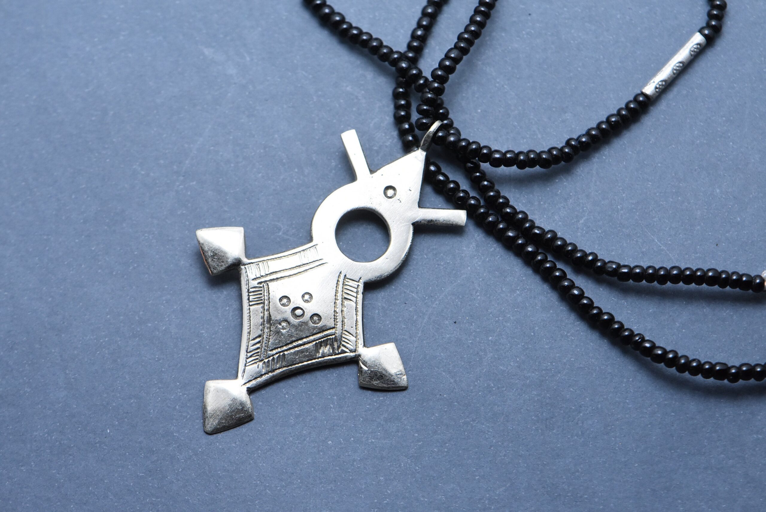Tuareg Southern Cross Necklace: Silver Carnelian Pendant - Image 7