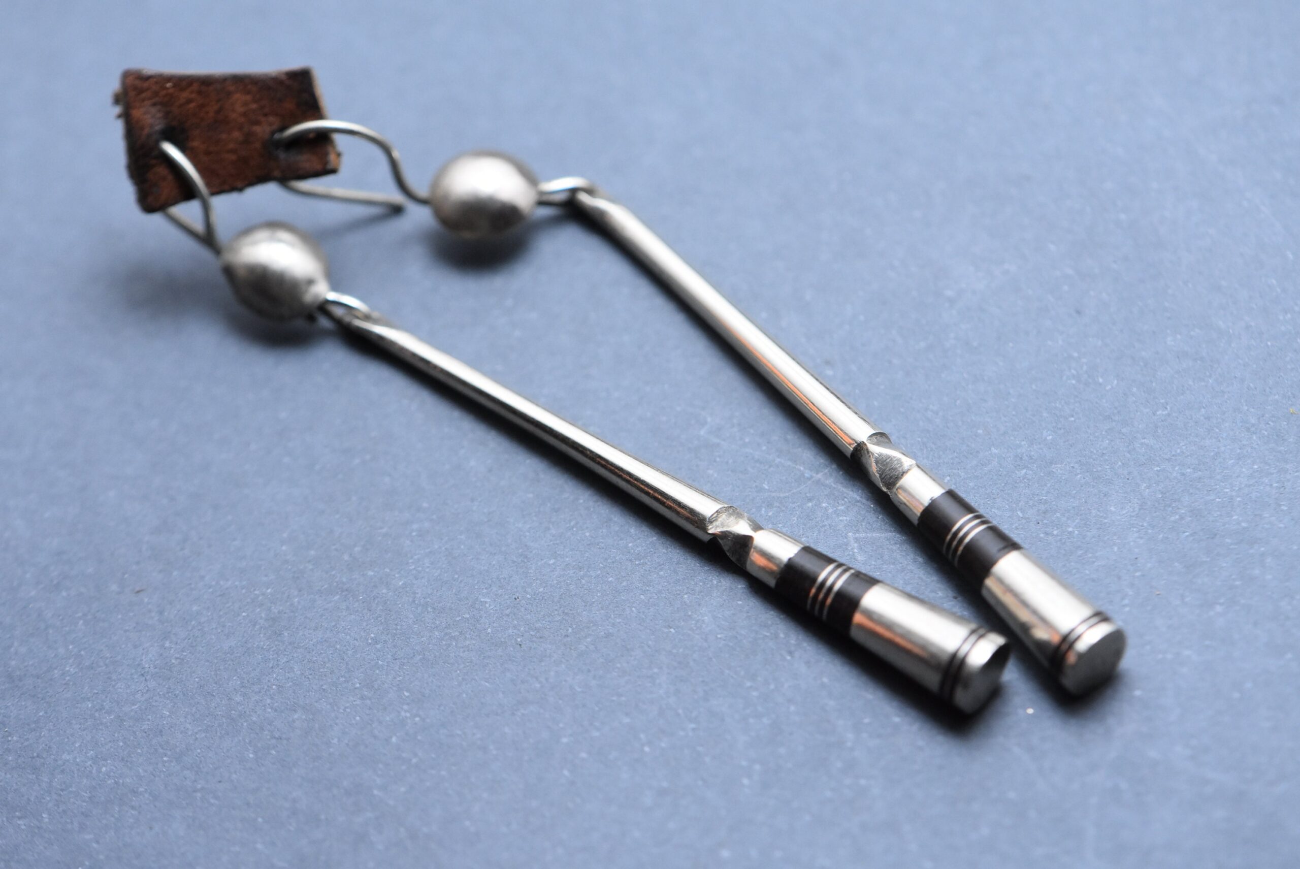 Tuareg earrings silver ebony, handmede niger ethnique - Image 2