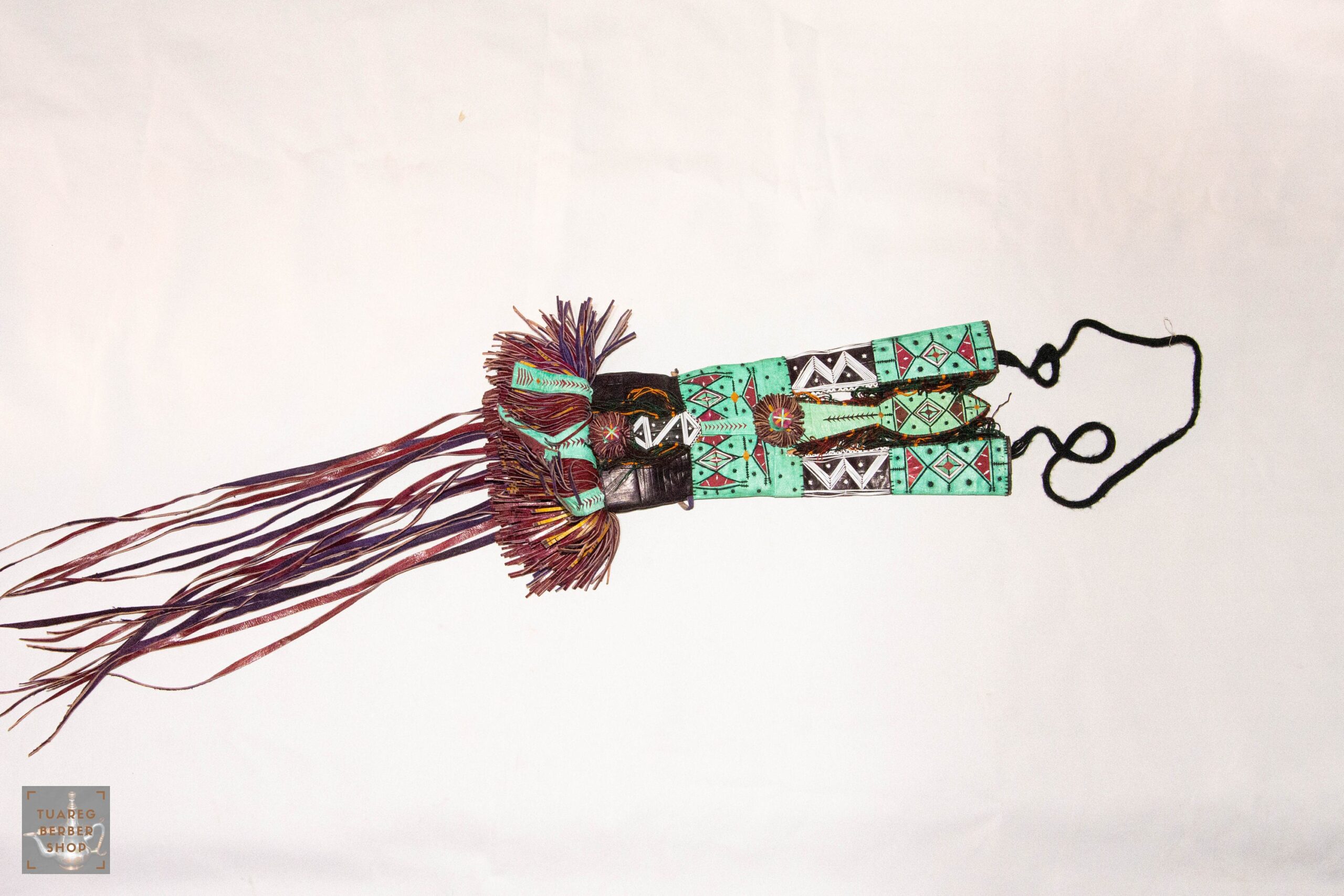 Handmade Touareg Leather Wallet: Berber Tribal Design (50cm x 14cm) - Image 2
