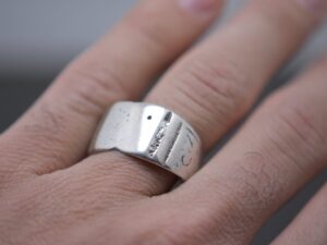 Engraved Sahara Touareg Silver Band Ring - Size 10 US