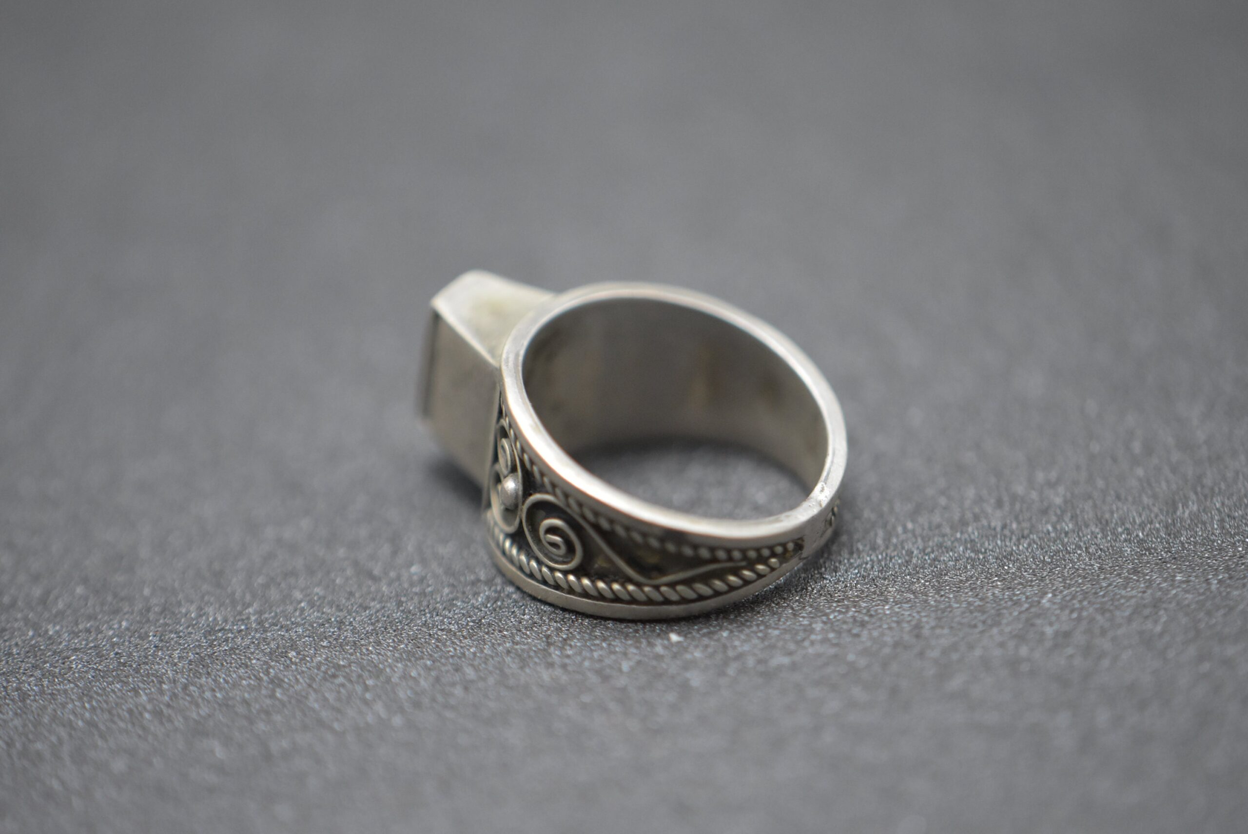 Vintage Bague filigrane en pyramide, argent sterling ring handmade silver filigran - Image 4