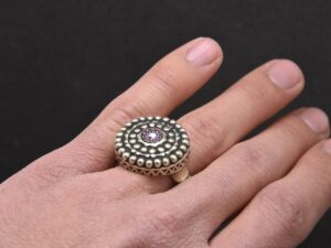 Vintage Touareg Silver Ring: African Ethnic Jewelry, Size 10