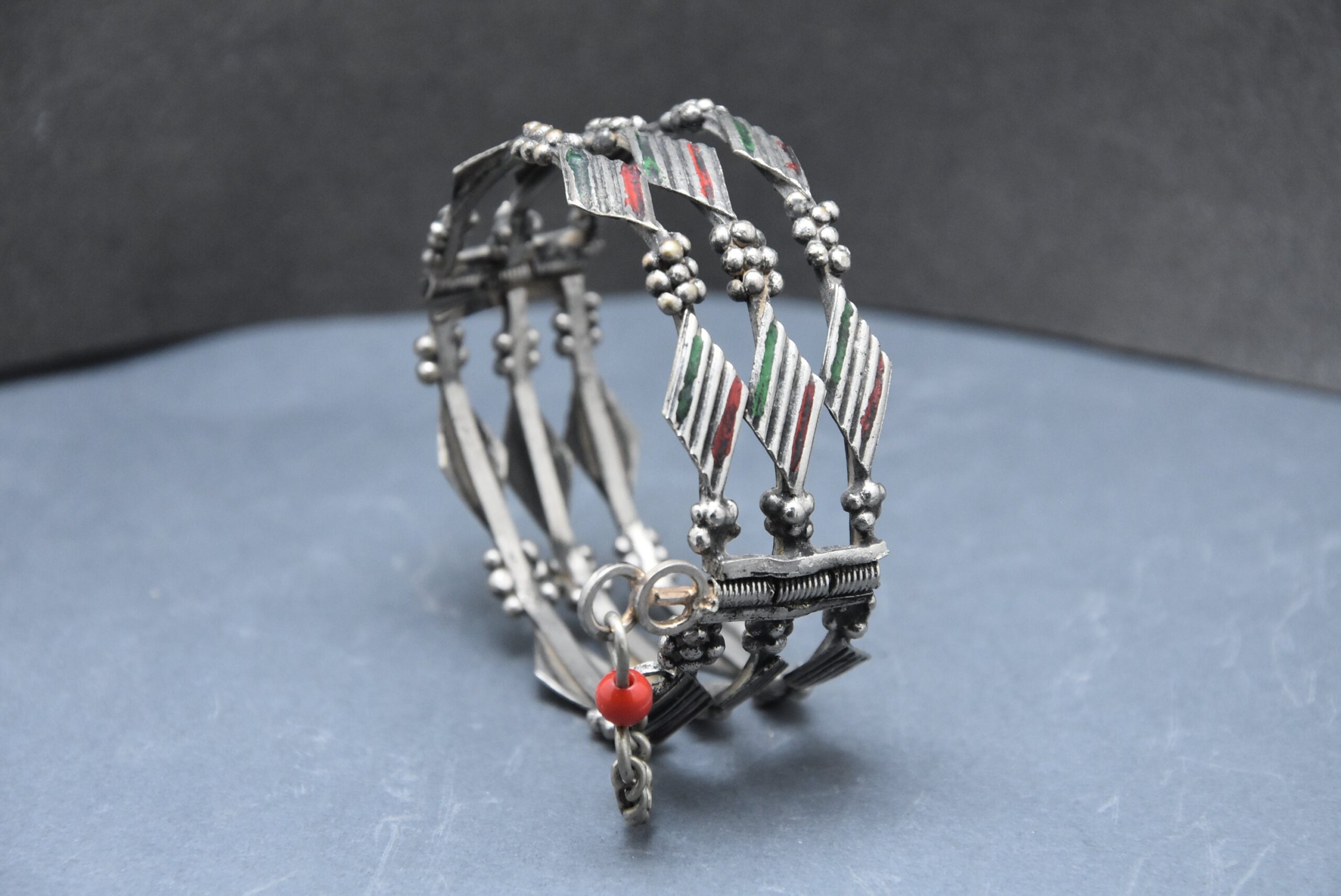 Berber Filigree Silver Bracelet: Moroccan Open Bangle - Image 4