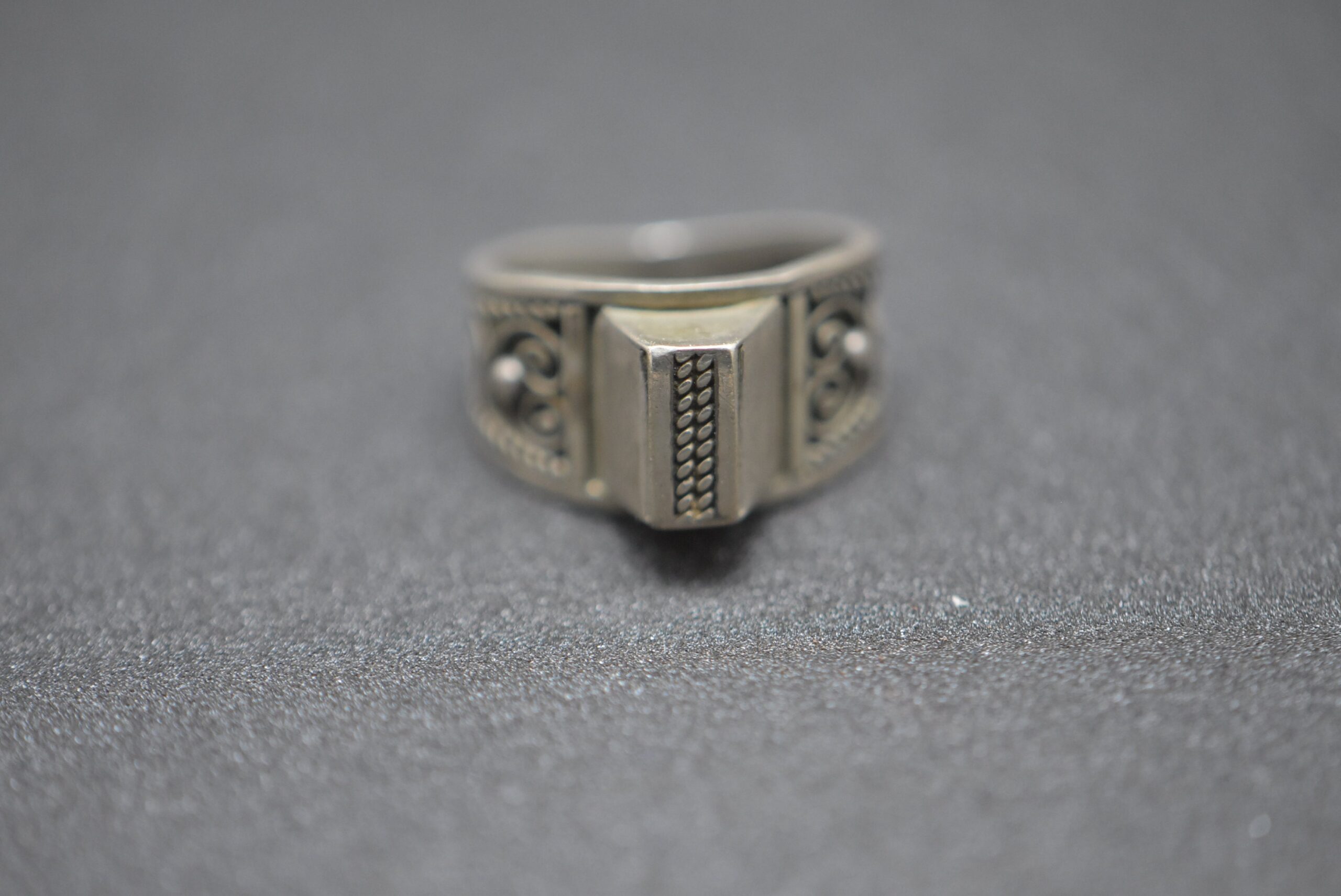 Vintage Bague filigrane en pyramide, argent sterling ring handmade silver filigran - Image 3