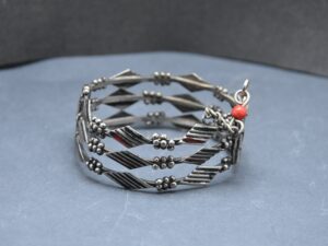 Berber Filigree Silver Bracelet: Moroccan Open Bangle