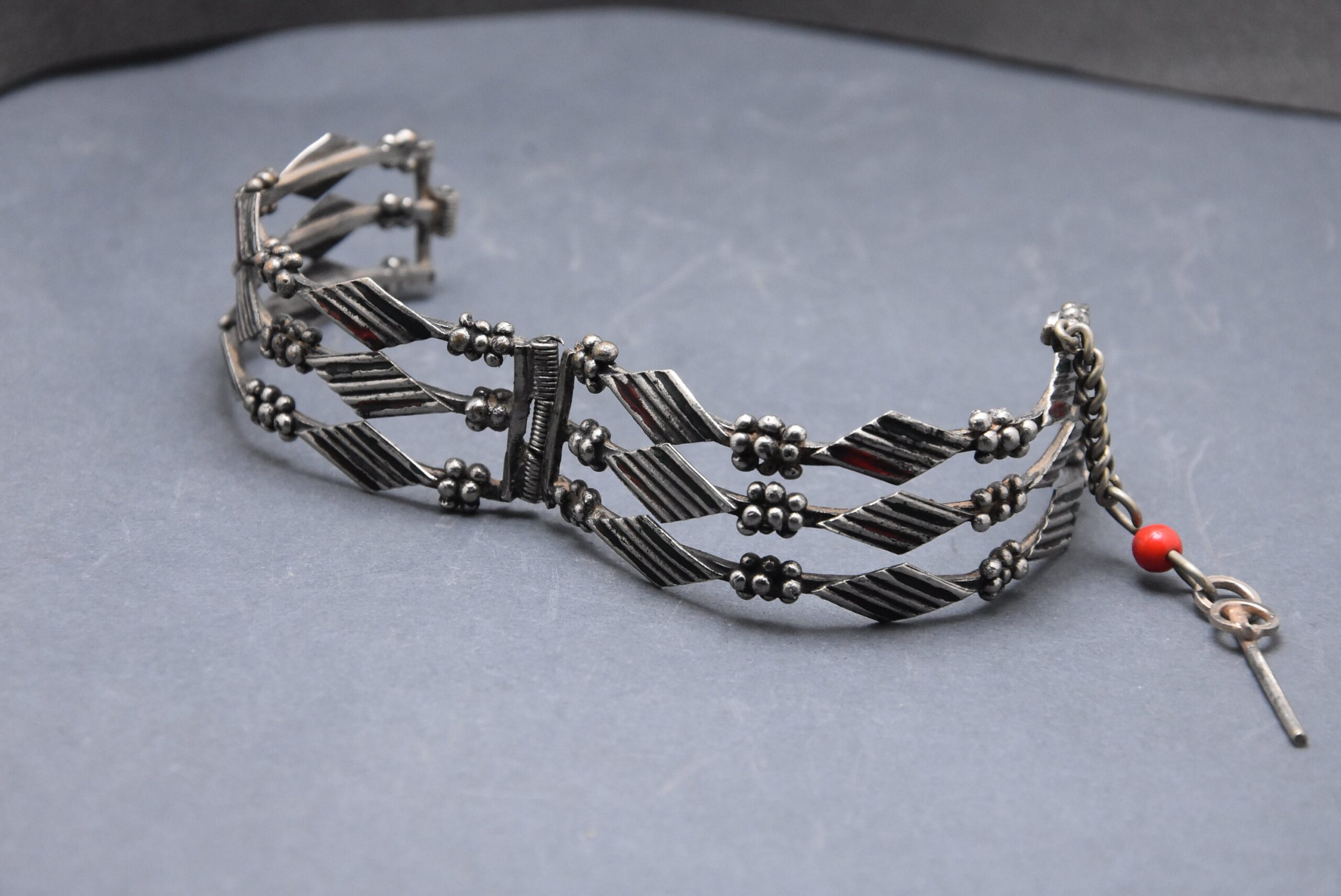 Berber Filigree Silver Bracelet: Moroccan Open Bangle - Image 7