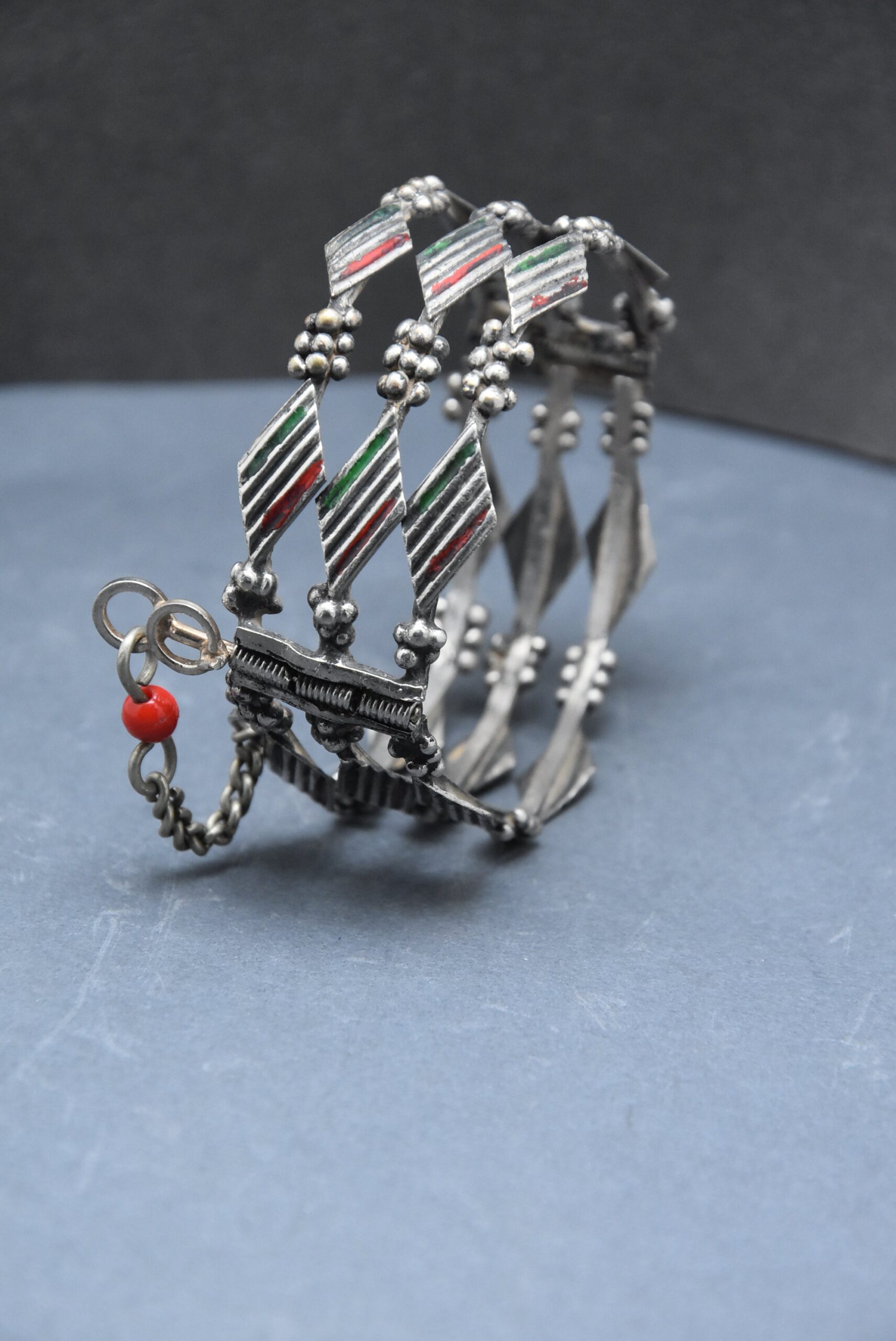 Berber Filigree Silver Bracelet: Moroccan Open Bangle - Image 5