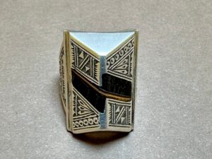 Handmade Tuareg Sterling Silver Ebony Ring: Berber Amulet Jewelry