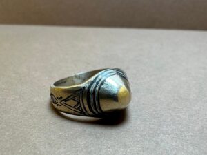 Handmade Touareg Silver Ebony Ring: Berber Ethnic Jewelry